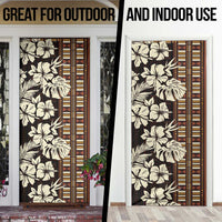 Bula Fiji Masi Door Cover Tapa Tropical Hibiscus Half Stylized - Polynesian Pride