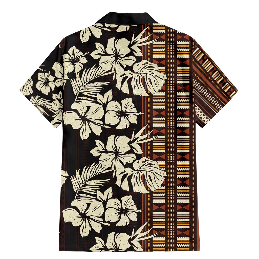 Bula Fiji Masi Family Matching Mermaid Dress and Hawaiian Shirt Tapa Tropical Hibiscus Half Stylized - Polynesian Pride