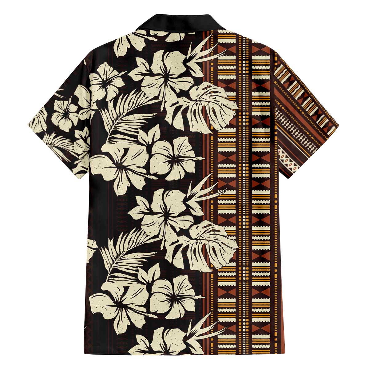 Bula Fiji Masi Family Matching Off The Shoulder Long Sleeve Dress and Hawaiian Shirt Tapa Tropical Hibiscus Half Stylized - Polynesian Pride