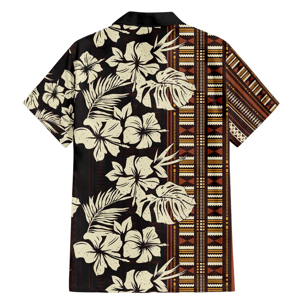 Bula Fiji Masi Family Matching Off Shoulder Maxi Dress and Hawaiian Shirt Tapa Tropical Hibiscus Half Stylized - Polynesian Pride