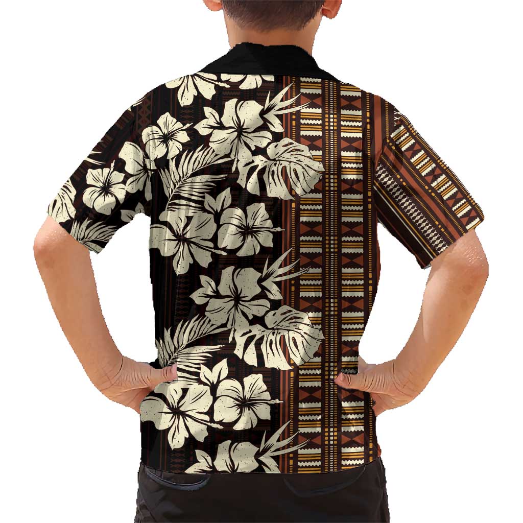 Bula Fiji Masi Kid Hawaiian Shirt Tapa Tropical Hibiscus Half Stylized - Polynesian Pride