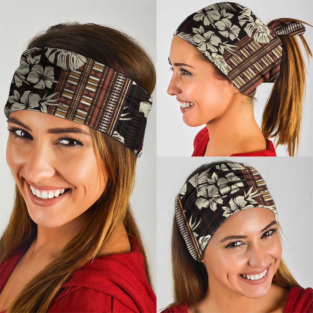 Bula Fiji Masi Neck Gaiter Tapa Tropical Hibiscus Half Stylized - Polynesian Pride