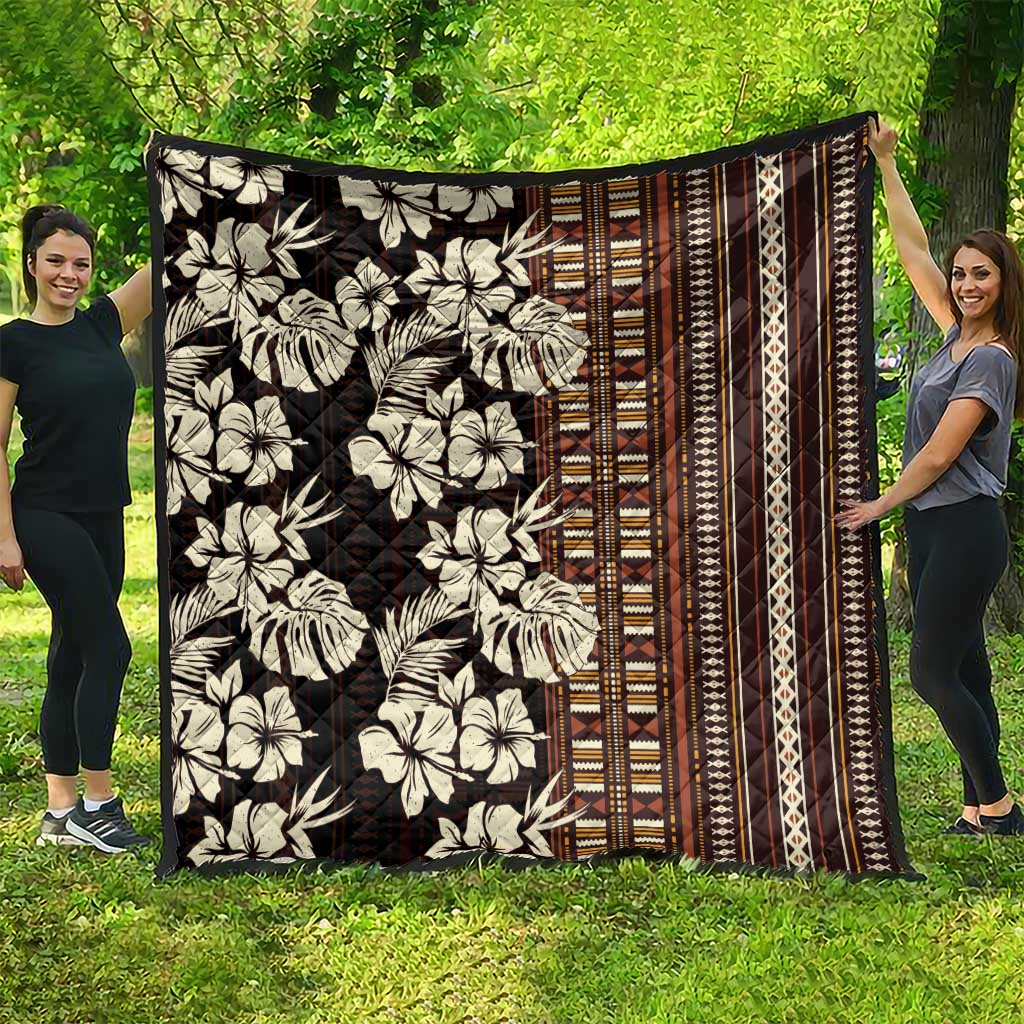 Bula Fiji Masi Quilt Tapa Tropical Hibiscus Half Stylized - Polynesian Pride
