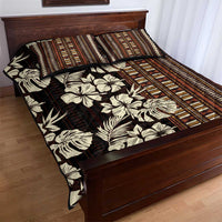 Bula Fiji Masi Quilt Bed Set Tapa Tropical Hibiscus Half Stylized - Polynesian Pride