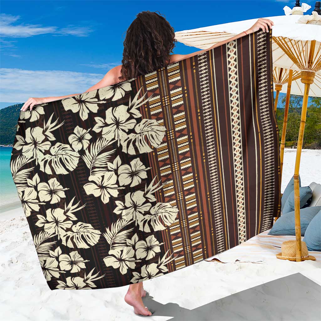 Bula Fiji Masi Sarong Tapa Tropical Hibiscus Half Stylized - Polynesian Pride