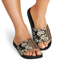 Bula Fiji Masi Slide Sandals Tapa Tropical Hibiscus Half Stylized LT14 - Polynesian Pride