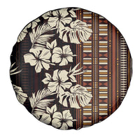Bula Fiji Masi Spare Tire Cover Tapa Tropical Hibiscus Half Stylized - Polynesian Pride