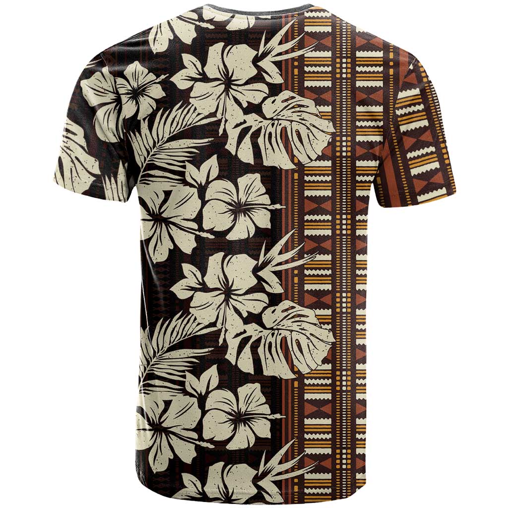 Bula Fiji Masi T Shirt Tapa Tropical Hibiscus Half Stylized - Polynesian Pride
