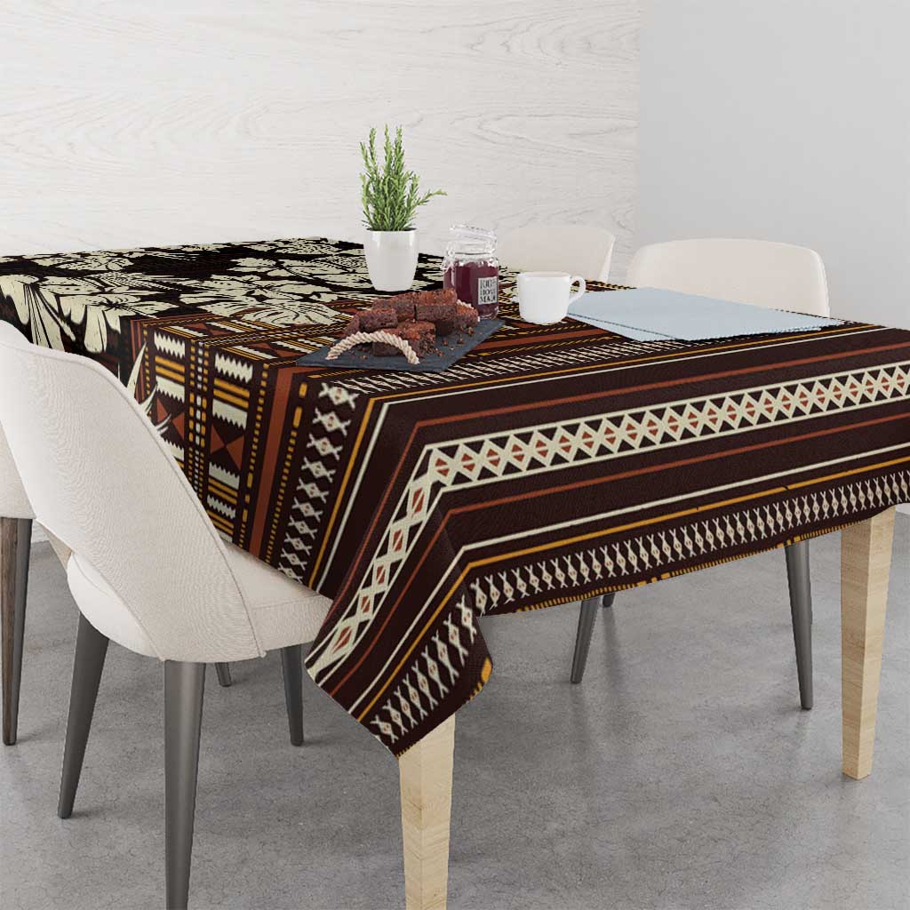 Bula Fiji Masi Tablecloth Tapa Tropical Hibiscus Half Stylized LT14 - Polynesian Pride