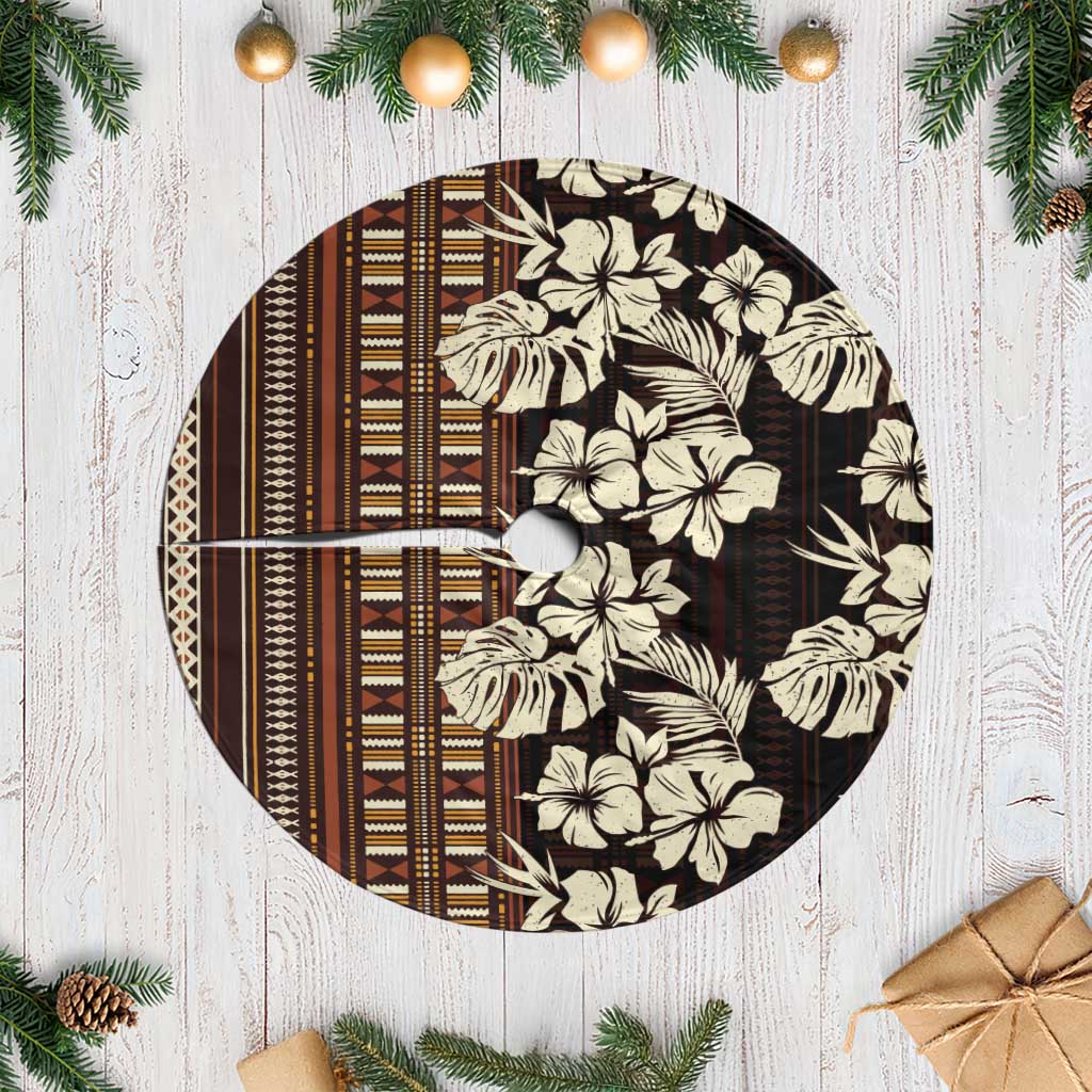Bula Fiji Masi Tree Skirt Tapa Tropical Hibiscus Half Stylized - Polynesian Pride