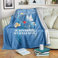 Polynesia Diabetes Awareness Month Blanket In November We Wear Blue LT14 Blue - Polynesian Pride