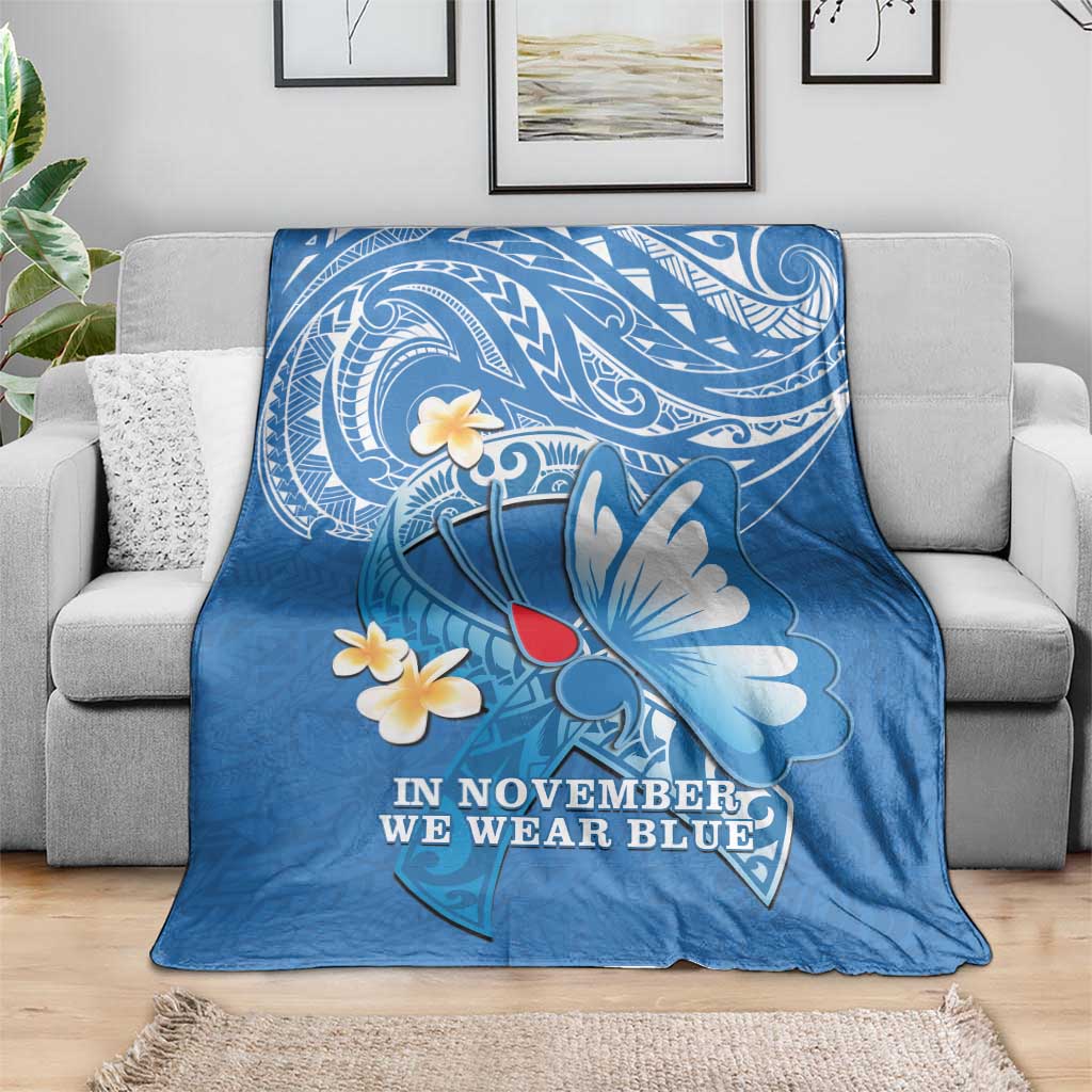 Polynesia Diabetes Awareness Month Blanket In November We Wear Blue LT14 - Polynesian Pride