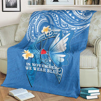 Polynesia Diabetes Awareness Month Blanket In November We Wear Blue LT14 - Polynesian Pride