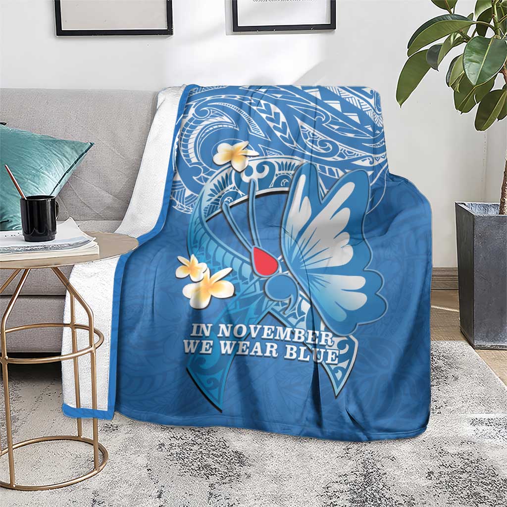 Polynesia Diabetes Awareness Month Blanket In November We Wear Blue LT14 - Polynesian Pride