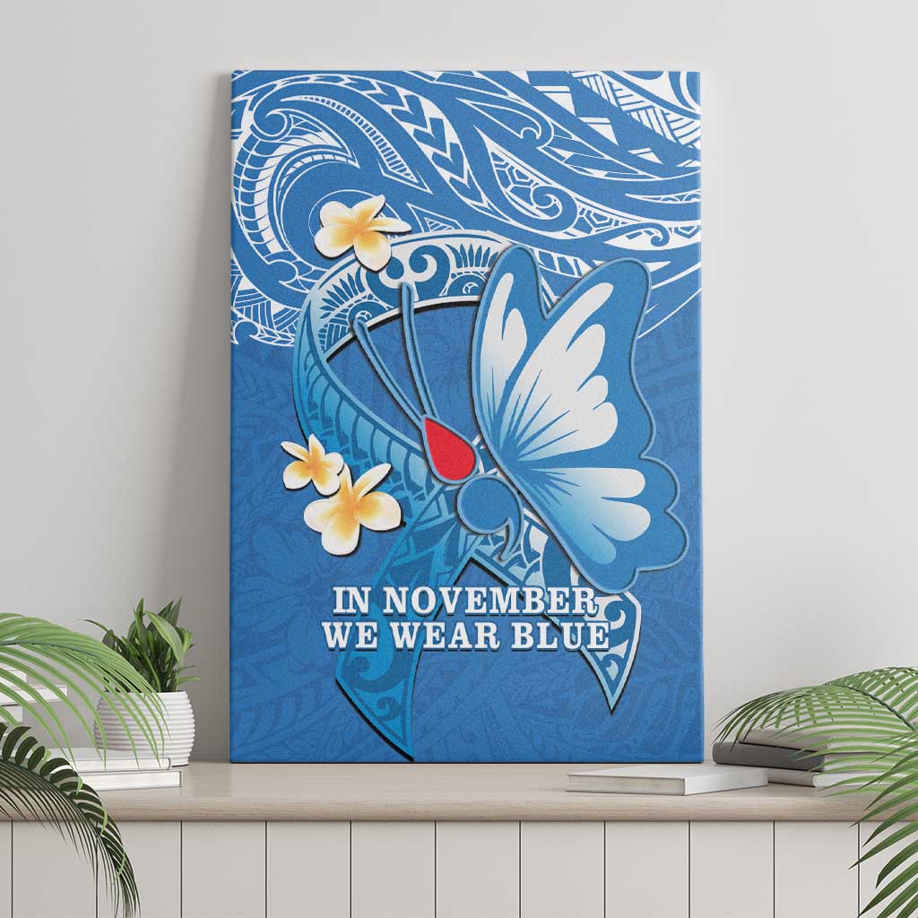 Polynesia Diabetes Awareness Month Canvas Wall Art In November We Wear Blue LT14 - Polynesian Pride