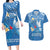 Polynesia Diabetes Awareness Month Couples Matching Long Sleeve Bodycon Dress and Hawaiian Shirt In November We Wear Blue