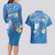 Polynesia Diabetes Awareness Month Couples Matching Long Sleeve Bodycon Dress and Hawaiian Shirt In November We Wear Blue