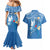 Polynesia Diabetes Awareness Month Couples Matching Mermaid Dress and Hawaiian Shirt In November We Wear Blue