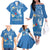 Polynesia Diabetes Awareness Month Family Matching Off The Shoulder Long Sleeve Dress and Hawaiian Shirt In November We Wear Blue