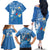 Polynesia Diabetes Awareness Month Family Matching Off The Shoulder Long Sleeve Dress and Hawaiian Shirt In November We Wear Blue