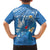 Polynesia Diabetes Awareness Month Family Matching Off Shoulder Maxi Dress and Hawaiian Shirt In November We Wear Blue