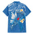 Polynesia Diabetes Awareness Month Family Matching Off Shoulder Short Dress and Hawaiian Shirt In November We Wear Blue