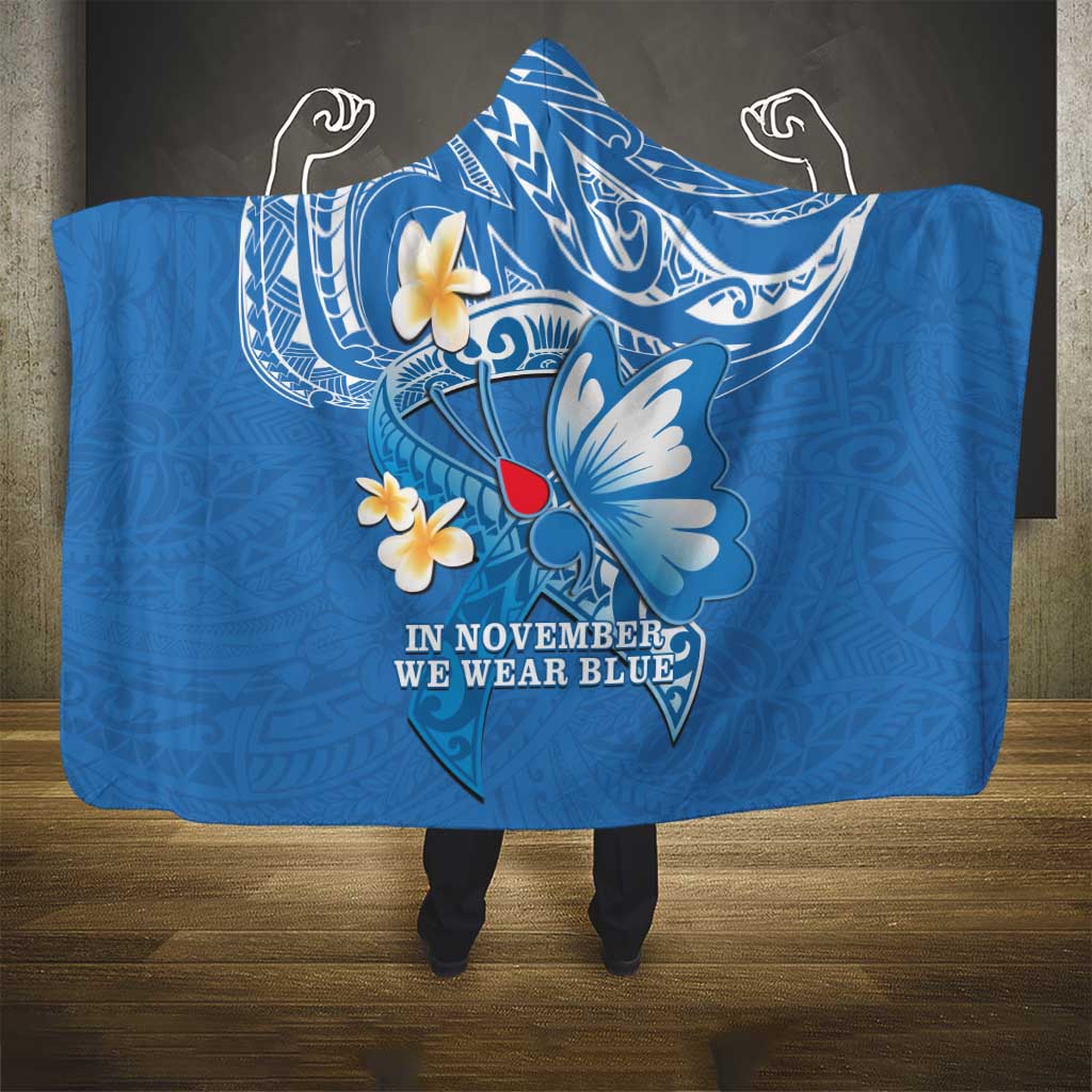 Polynesia Diabetes Awareness Month Hooded Blanket In November We Wear Blue LT14 - Polynesian Pride