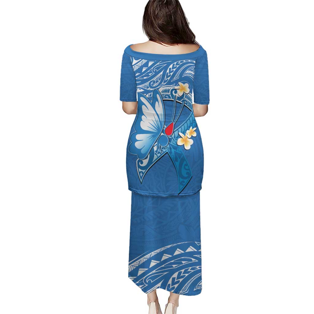 Polynesia Diabetes Awareness Month Puletasi In November We Wear Blue LT14 - Polynesian Pride