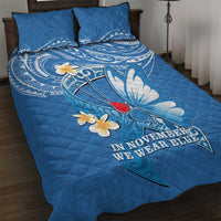 Polynesia Diabetes Awareness Month Quilt Bed Set In November We Wear Blue LT14 Blue - Polynesian Pride
