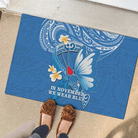 Polynesia Diabetes Awareness Month Rubber Doormat In November We Wear Blue LT14 - Polynesian Pride