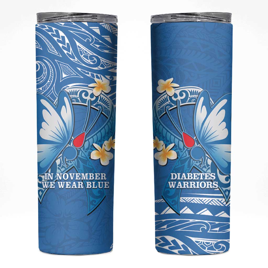 Polynesia Diabetes Awareness Month Skinny Tumbler In November We Wear Blue