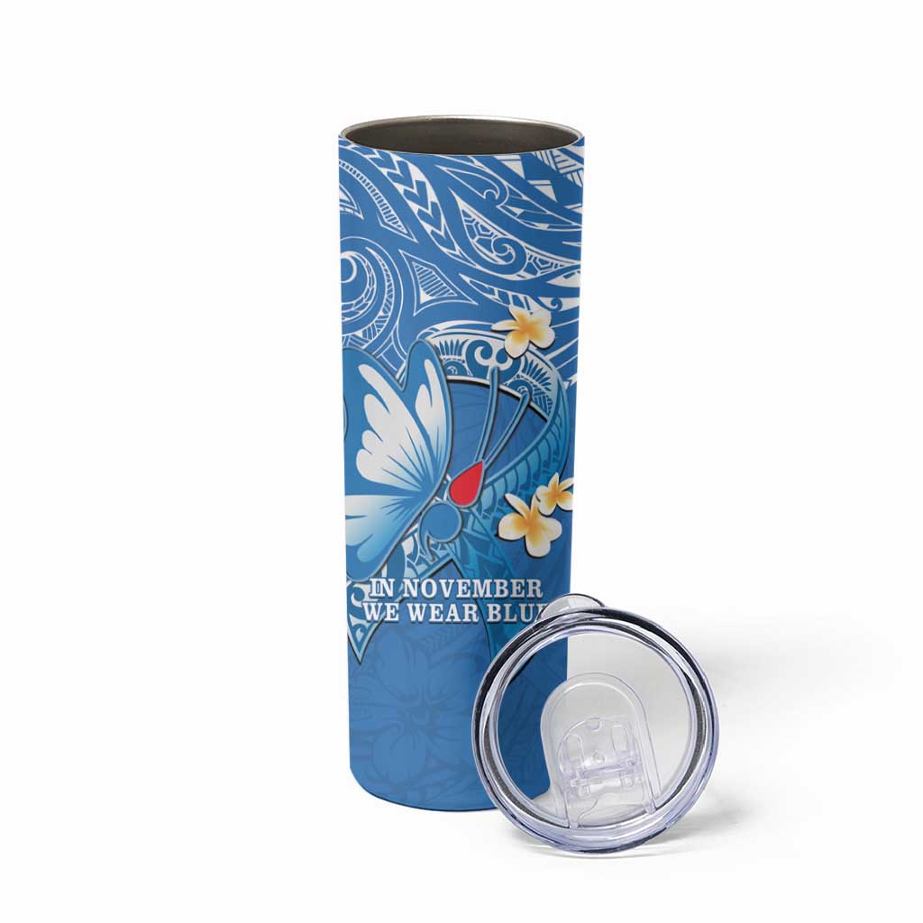 Polynesia Diabetes Awareness Month Skinny Tumbler In November We Wear Blue