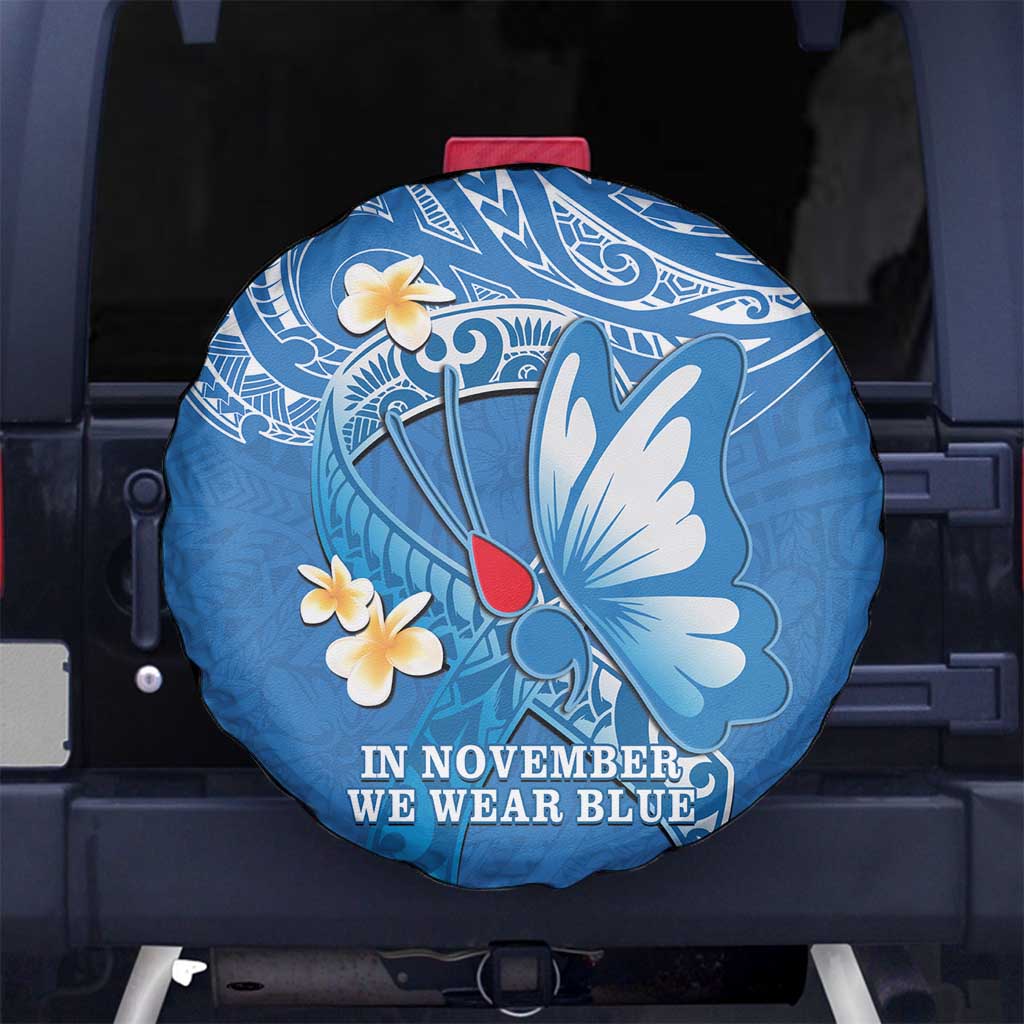 Polynesia Diabetes Awareness Month Spare Tire Cover In November We Wear Blue LT14 - Polynesian Pride