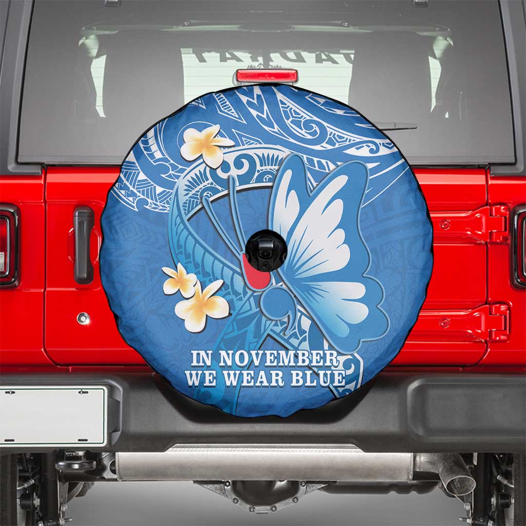Polynesia Diabetes Awareness Month Spare Tire Cover In November We Wear Blue LT14 - Polynesian Pride