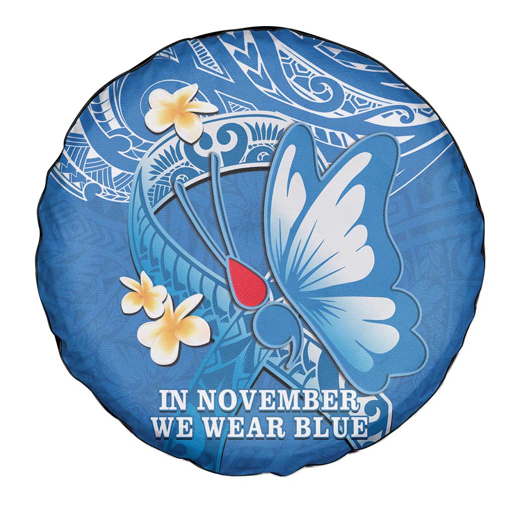 Polynesia Diabetes Awareness Month Spare Tire Cover In November We Wear Blue LT14 - Polynesian Pride