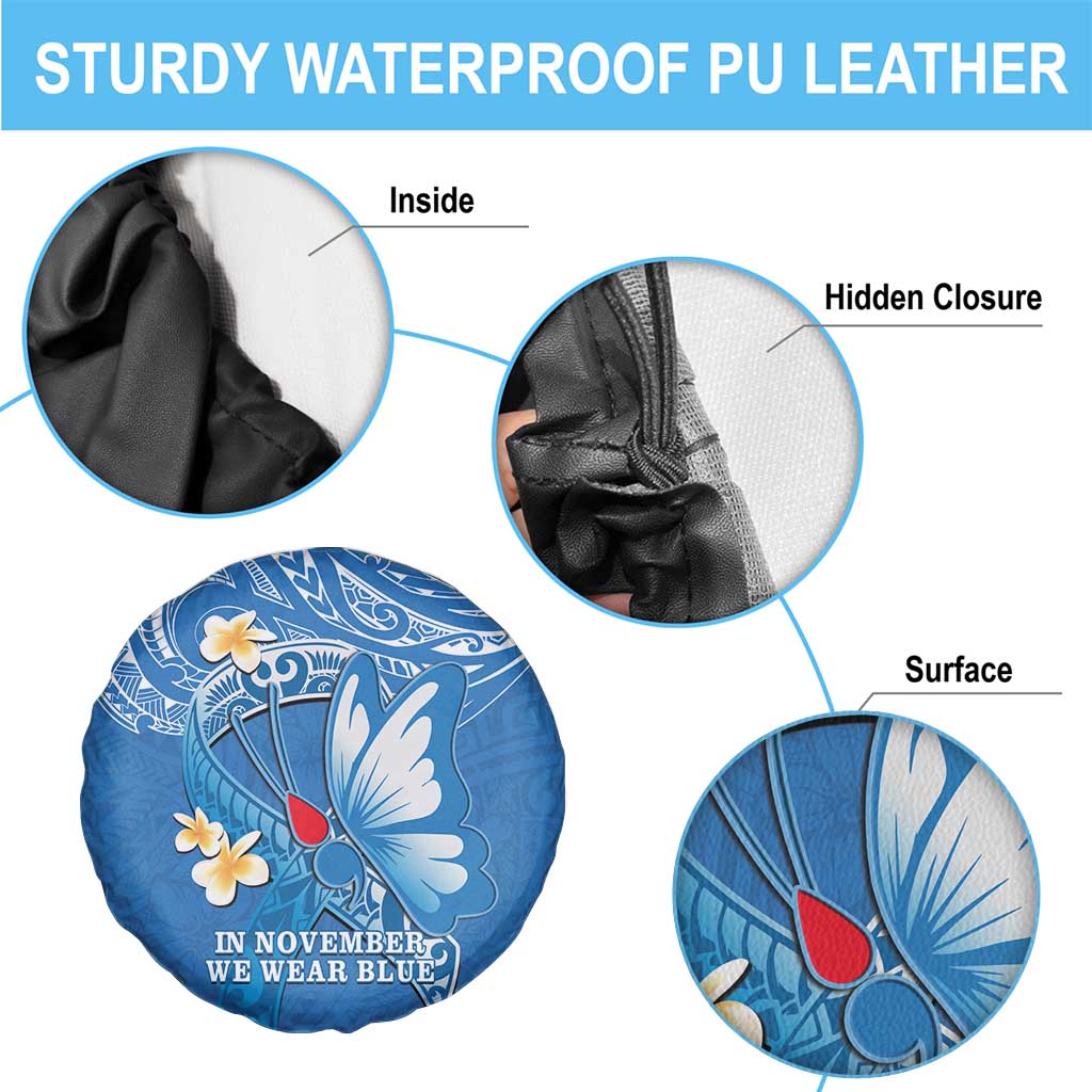 Polynesia Diabetes Awareness Month Spare Tire Cover In November We Wear Blue LT14 - Polynesian Pride