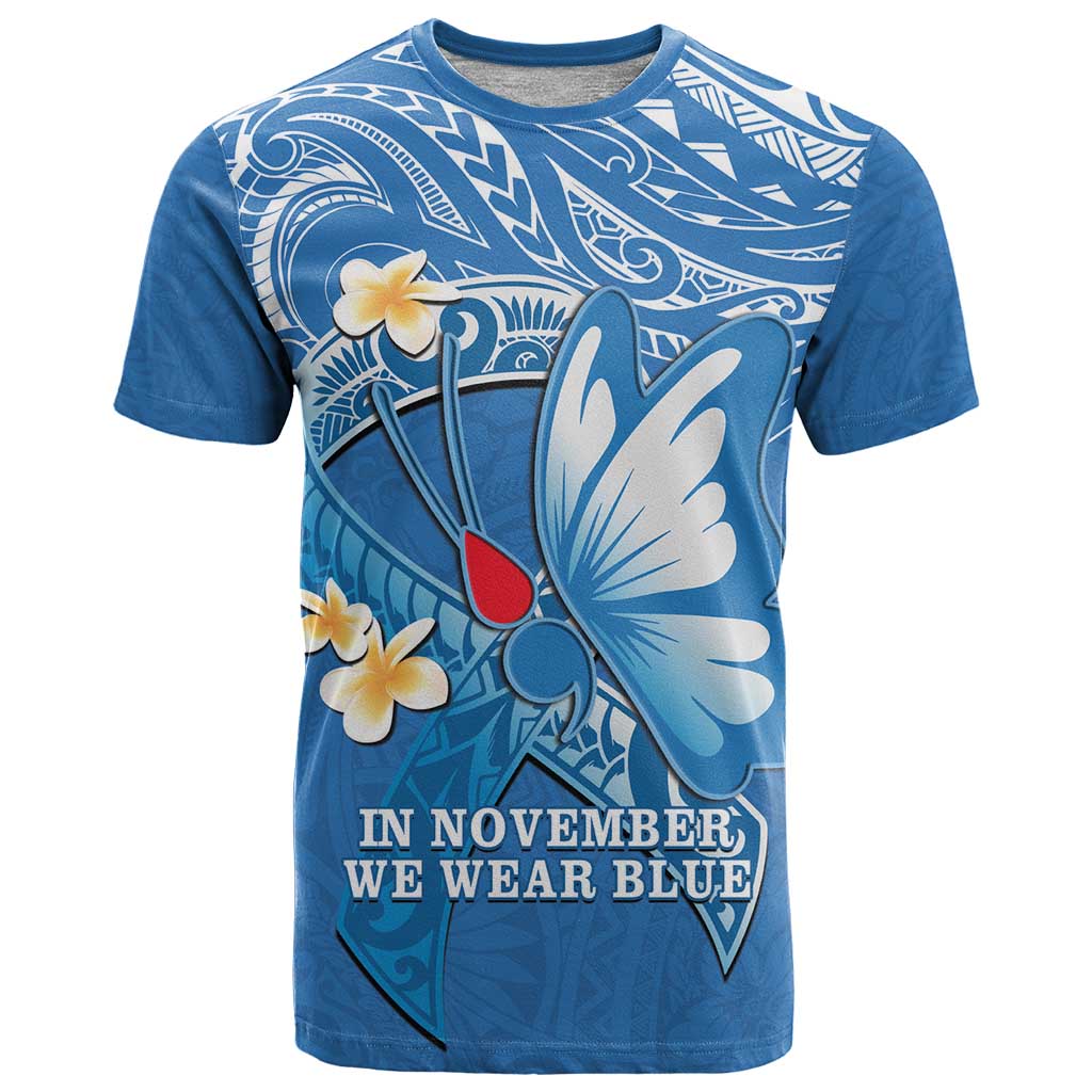 Polynesia Diabetes Awareness Month T Shirt In November We Wear Blue LT14 Blue - Polynesian Pride