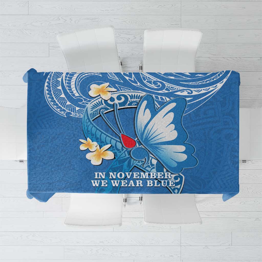 Polynesia Diabetes Awareness Month Tablecloth In November We Wear Blue LT14 Blue - Polynesian Pride