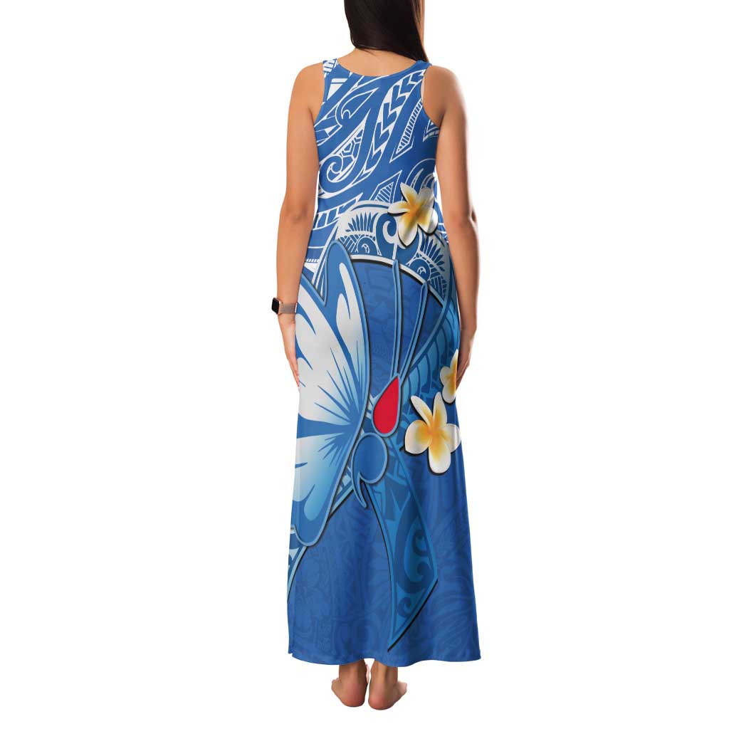 Polynesia Diabetes Awareness Month Tank Maxi Dress In November We Wear Blue LT14 - Polynesian Pride