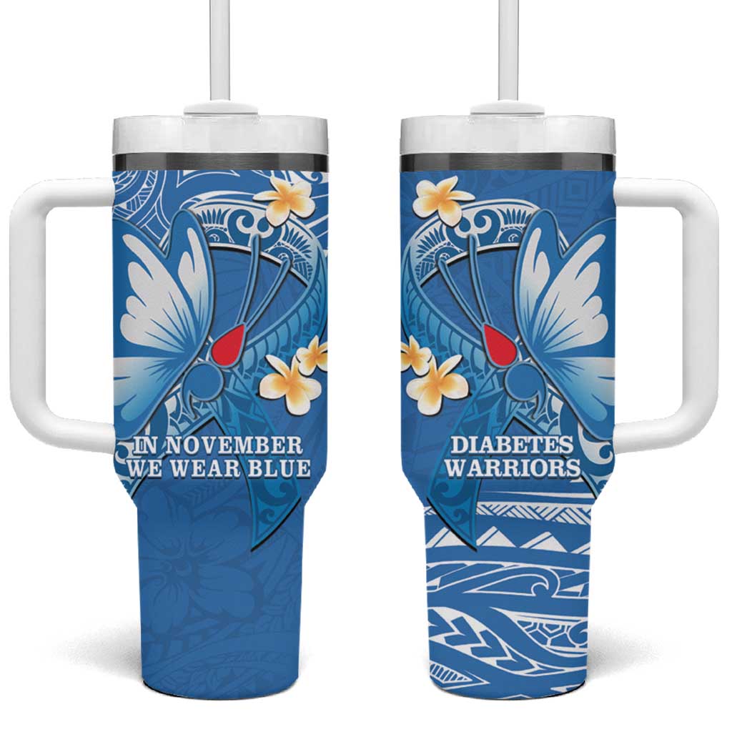 Polynesia Diabetes Awareness Month Tumbler With Handle In November We Wear Blue LT14 One Size: 40 oz Blue - Polynesian Pride