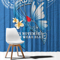 Polynesia Diabetes Awareness Month Window Curtain In November We Wear Blue LT14 - Polynesian Pride