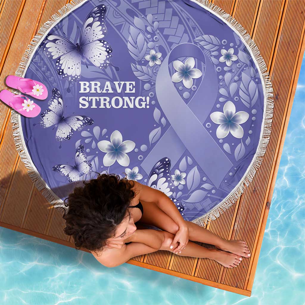 Polynesia Stomach Cancer Awareness Beach Blanket Periwinkle Ribbon Brave Strong! LT14 - Polynesian Pride