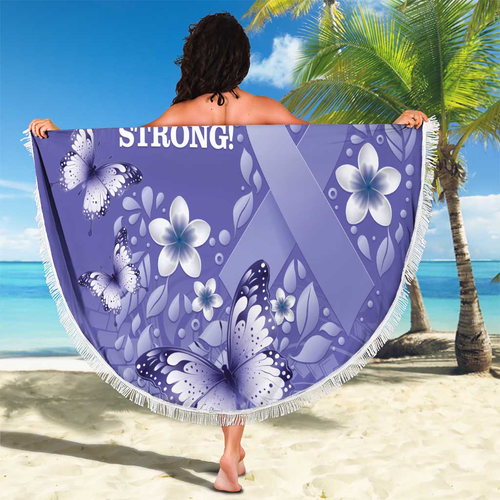 Polynesia Stomach Cancer Awareness Beach Blanket Periwinkle Ribbon Brave Strong! LT14 - Polynesian Pride
