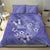 Polynesia Stomach Cancer Awareness Bedding Set Periwinkle Ribbon Brave Strong!