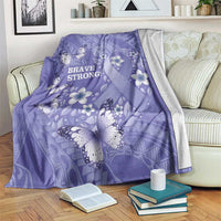 Polynesia Stomach Cancer Awareness Blanket Periwinkle Ribbon Brave Strong! LT14 Periwinkle - Polynesian Pride