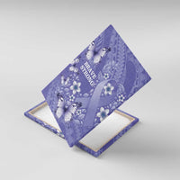 Polynesia Stomach Cancer Awareness Canvas Wall Art Periwinkle Ribbon Brave Strong! LT14 With Frame Periwinkle - Polynesian Pride