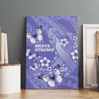 Polynesia Stomach Cancer Awareness Canvas Wall Art Periwinkle Ribbon Brave Strong! LT14 - Polynesian Pride