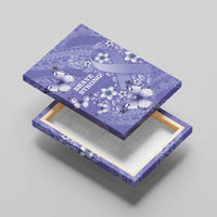Polynesia Stomach Cancer Awareness Canvas Wall Art Periwinkle Ribbon Brave Strong! LT14 - Polynesian Pride