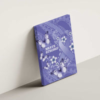 Polynesia Stomach Cancer Awareness Canvas Wall Art Periwinkle Ribbon Brave Strong! LT14 - Polynesian Pride