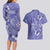 Polynesia Stomach Cancer Awareness Couples Matching Long Sleeve Bodycon Dress and Hawaiian Shirt Periwinkle Ribbon Brave Strong!